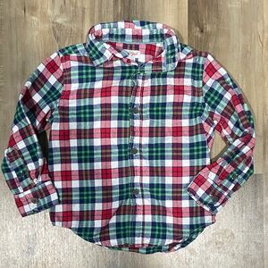 $1 - Cat & Jack Multicolor Plaid Button Down Shirt